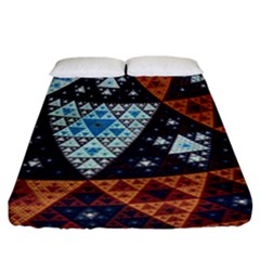 Fractal Triangle Geometric Abstract Pattern Fitted Sheet (california King Size) by Cemarart