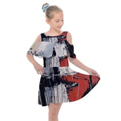 Abstract  Kids  Shoulder Cutout Chiffon Dress by Sobalvarro