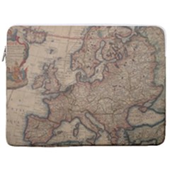 Old Vintage Classic Map Of Europe 17  Vertical Laptop Sleeve Case With Pocket by Paksenen