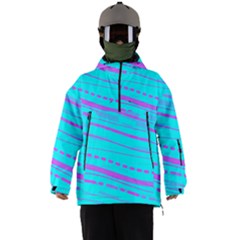 Wave Stripe Pattern Design Aqua Men s Ski And Snowboard Waterproof Breathable Jacket by Ndabl3x