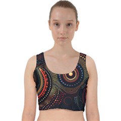 Abstract Geometric Pattern Velvet Racer Back Crop Top by Ndabl3x