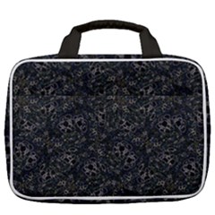 Midnight Blossom Elegance Black Backgrond Travel Toiletry Bag With Hanging Hook by dflcprintsclothing