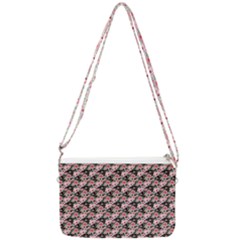 Pink Roses 02 Pink Roses 01 Double Gusset Crossbody Bag by DinkovaArt