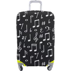 Chalk Music Notes Signs Seamless Pattern Luggage Cover (large) by Ravend