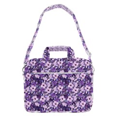 Purple Flowers 001 Purple Flowers 02 Macbook Pro 15  Shoulder Laptop Bag by DinkovaArt