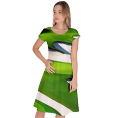 Golf Course Par Green Classic Short Sleeve Dress by Proyonanggan