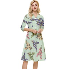 Berries Flowers Pattern Print Classy Knee Length Dress by Maspions