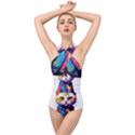 Wild cat Cross Front Low Back Swimsuit View1