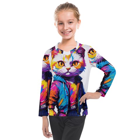 Wild Cat Kids  Long Mesh T-shirt by Sosodesigns19