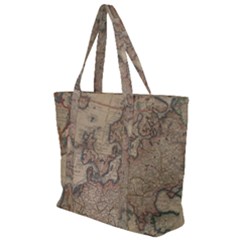 Old Vintage Classic Map Of Europe Zip Up Canvas Bag by Paksenen