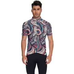 Paisley Print Musical Notes6 Men s Short Sleeve Cycling Jersey by RiverRootz