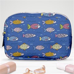 Sea Fish Blue Submarine Animals Patteen Make Up Pouch (small) by Maspions