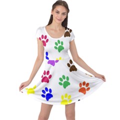 Pawprints Paw Prints Paw Animal Cap Sleeve Dress by Apen