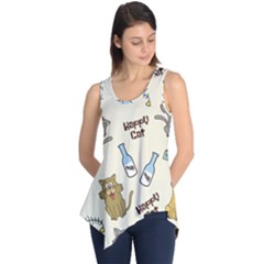 Happy Cats Pattern Background Sleeveless Tunic by Grandong