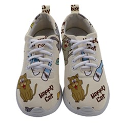 Happy Cats Pattern Background Women Athletic Shoes by Grandong