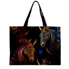 Pattern With Horses Zipper Mini Tote Bag by 2607694a