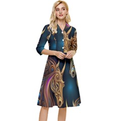 Pattern With Horses Classy Knee Length Dress by 2607694a