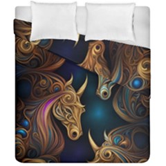 Pattern With Horses Duvet Cover Double Side (california King Size) by 2607694a