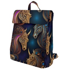 Pattern With Horses Flap Top Backpack by 2607694a