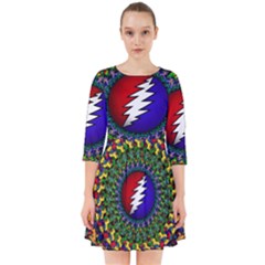 Grateful Dead Bear Pattern Smock Dress by Maspions