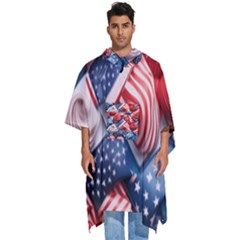 Us Presidential Election Colorful Vibrant Pattern Design  Men s Hooded Rain Ponchos by dflcprintsclothing