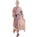 Abstract Boho Bohemian Style Retro Vintage Quarter Sleeve Wrap Front Maxi Dress View2