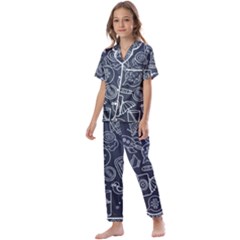 Internet Planet Drink Computer Kids  Satin Short Sleeve Pajamas Set by Proyonanggan