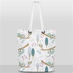 Pattern Sloth Woodland Full Print Rope Handle Tote (small) by Hannah976