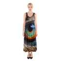 Eye Bird Feathers Vibrant Sleeveless Maxi Dress View1