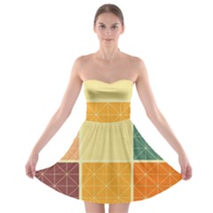 Square Cube Shape Colourful Strapless Bra Top Dress by Proyonanggan