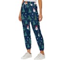 Snow Snowman Tree Christmas Tree Women s Cropped Drawstring Pants View2