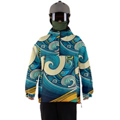 Waves Ocean Sea Abstract Whimsical Abstract Art 3 Men s Ski And Snowboard Waterproof Breathable Jacket by Ndabl3x