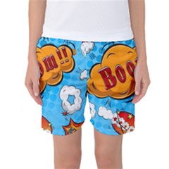 Comical Words Animals Comic Omics Crazy Graffiti Women s Basketball Shorts by Bedest