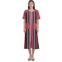 Rosa Grau Streifen Women s Cotton Short Sleeve Nightgown by 2607694c