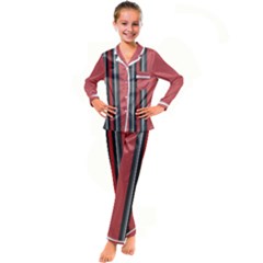 Rosa Grau Streifen Kids  Satin Long Sleeve Pajamas Set by 2607694c