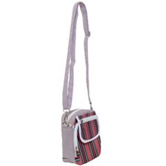 Rosa Grau Streifen Shoulder Strap Belt Bag by 2607694c