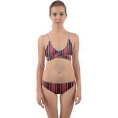 Rosa Grau Streifen Wrap Around Bikini Set by 2607694c