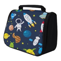 Big Set Cute Astronauts Space Planets Stars Aliens Rockets Ufo Constellations Satellite Moon Rover V Full Print Travel Pouch (small) by Bedest