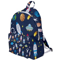 Big Set Cute Astronauts Space Planets Stars Aliens Rockets Ufo Constellations Satellite Moon Rover V The Plain Backpack by Bedest