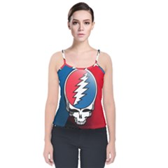 Grateful Dead Big Skull Velvet Spaghetti Strap Top by Bedest