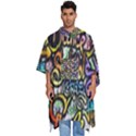 Graffiti Word Seamless Pattern Men s Hooded Rain Ponchos View1