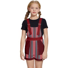 Dunkelrot4 Rosa Grau Streifen Dunkelrot3 Kids  Short Overalls by 2607694c