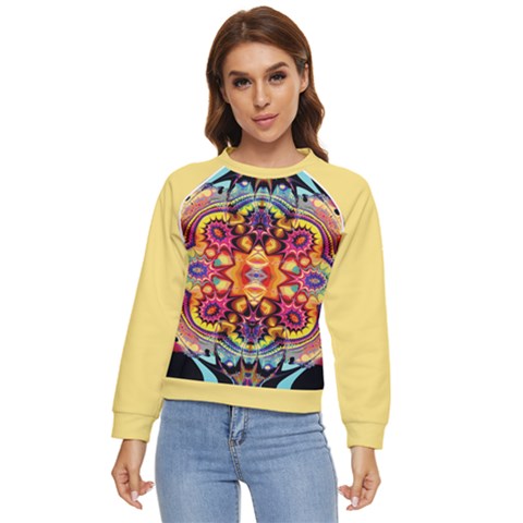 Gelb Floral Women s Long Sleeve Raglan T-shirt by 2607694c