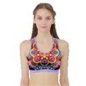 pink florales muster Sports Bra with Border View1