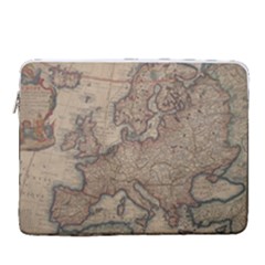 Old Vintage Classic Map Of Europe 15  Vertical Laptop Sleeve Case With Pocket by Paksenen