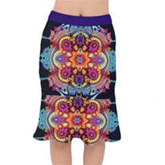 Lila Floral Blume Short Mermaid Skirt by 2607694c