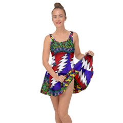 Grateful Dead Bear Pattern Inside Out Casual Dress by Maspions