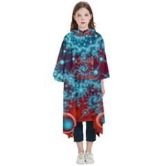 Fractal Pattern Background Kids  Hooded Rain Ponchos by Ket1n9