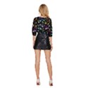 Christmas Star Gloss Lights Light Mid Sleeve Drawstring Hem Top View4