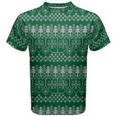 Christmas Knit Digital Men s Cotton T-shirt by Mariart